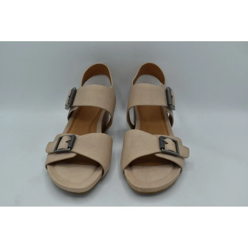 Sofft Women Size 10 Valeri Tapioca Grey Leather Wedge Sandals Shoes